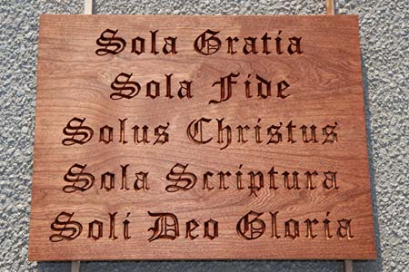 Five Solas plaque